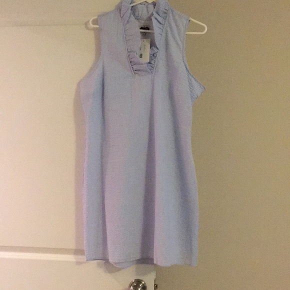 Mud Pie Dresses & Skirts - Blue and white seersucker dress